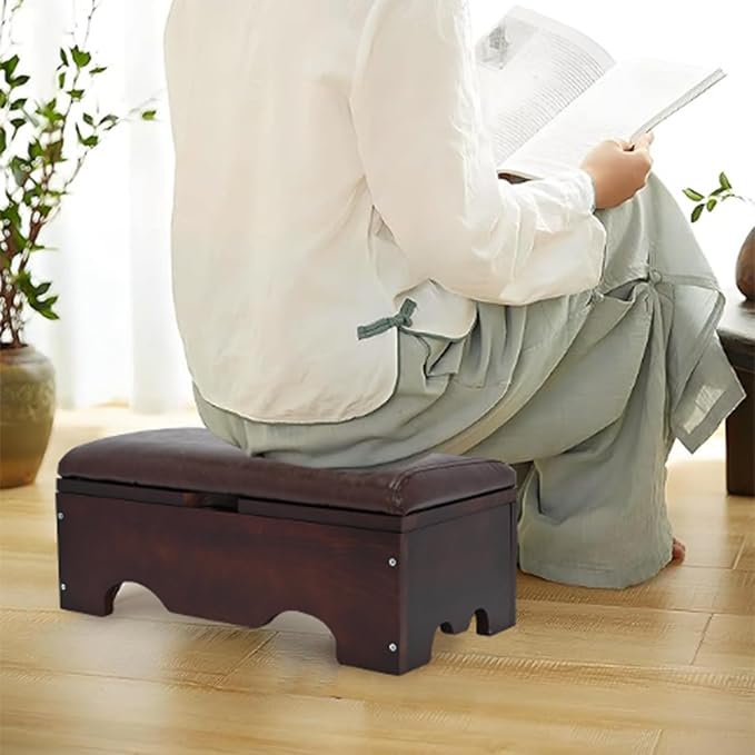 Kneeler for Praying, Wooden Prayer Kneeler with Storage, Prayer Bench Stool for Kneeling at Home, Church Prayer Stool Bench, Kneelers for Prayer with Cushion Pad for Home Church