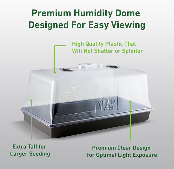7 Inch Clone Dome - 25 Pack Humidity Vented Domes – Plant Growing Propagation Dome for Seedling, Germination, Soil & Hydroponic Horticulture