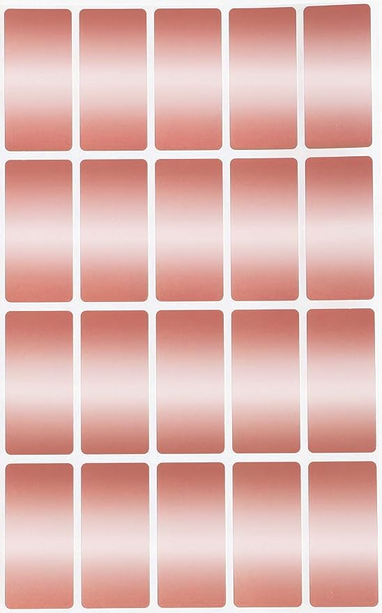 Royal Green Metallic Adhesive Rectangles 40mm x 19mm (1.57 inch x 0.75) Rose Gold Labels 1000 Pack