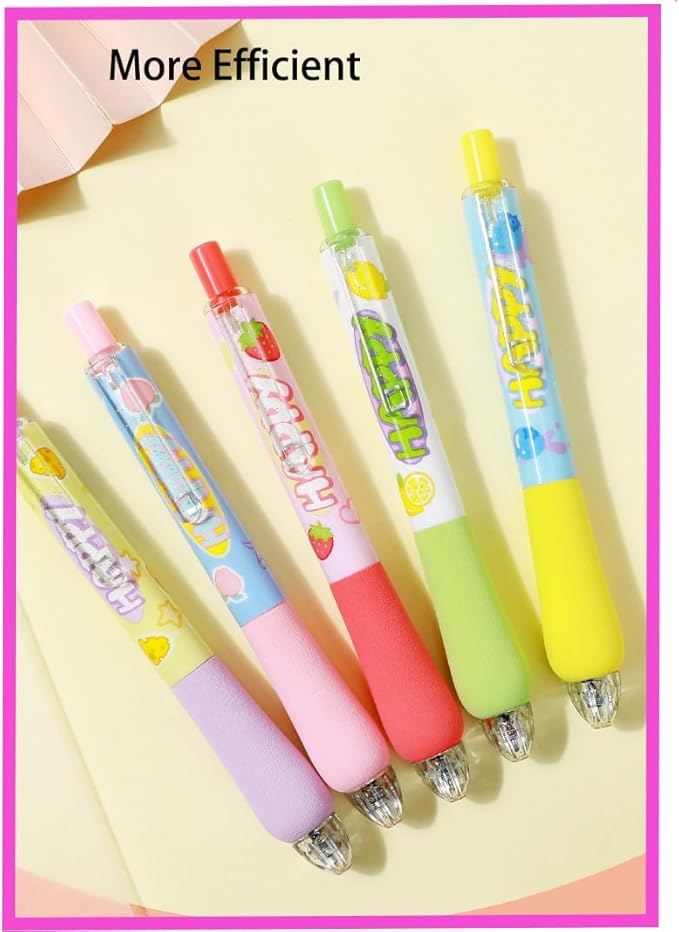 aigHOMnE 6 Piece Pin Pen Weeding Tool for Vinyl, Precision Weeding Pen Quick Air Release Tool Pinpen for Crafting and DIYs Vinyl Paper & Iron-on Projects Pen Weeder Pokey Tool (6 Piece Fruits Colour)