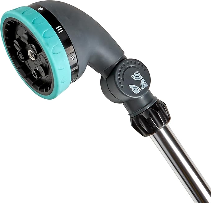 9-Pattern 36-inch Watering Wand 600004, 270° Pivot Head, Heavy-Duty Hose End Sprayer w/Lever Control for Fruit Trees, Yard Work, & Car Cleaning, Fits Outdoor Garden Hoses, by New England Garden Tools
