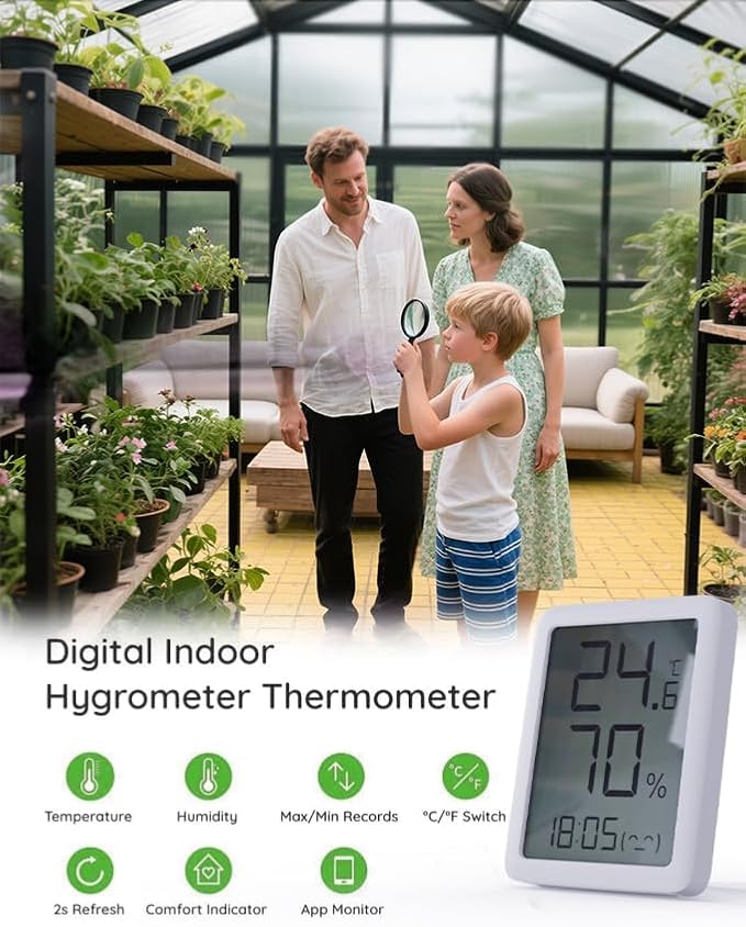 WUKHG 6×4FT Small Greenhouse with Thermometers, Enhanced Aluminum Small Greenhouse for Outdoors and Garden Planting, Green Houses for Outside Withstands Bad Weather to Protect Vegetable or Plants