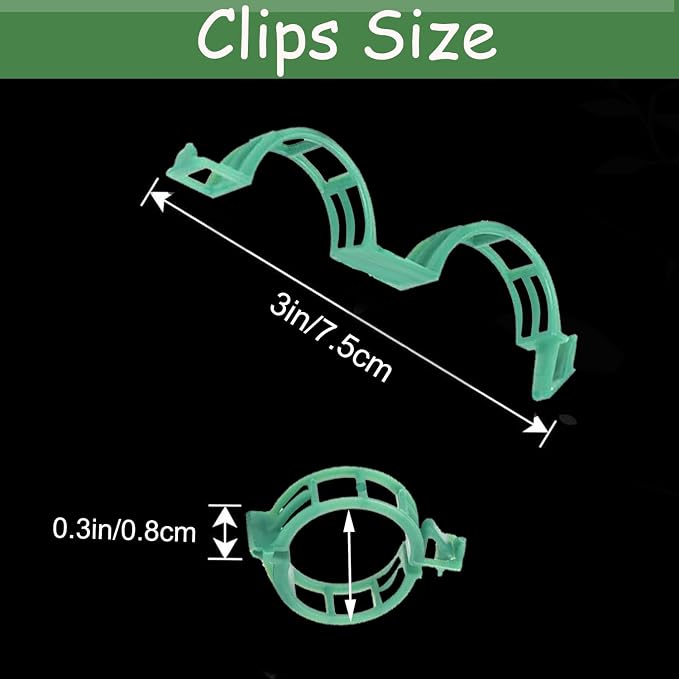 150PK Plant Support Clips - Tomato Clips for String Trellis, Grape Vine Clips for Garden Netting Climbing Plants, Secured Plastic Plant Clip for Fixing Stem and Vine