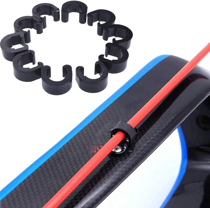 40pcs Plastic Bicycle C-Clips Clamps Housing Hose Guide Clamps Bicycles Brake Cable Derailleur Shifter Cable Fixed Clips Frame Buckle