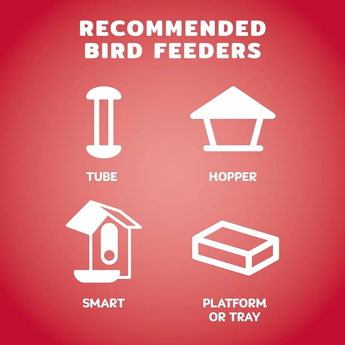 Audubon Park Cardinal Wild Bird Seed - 8 lb. No Corn, Milo, or Millet – Sunflower & Safflower Mix – Bird Food for Outside Feeders