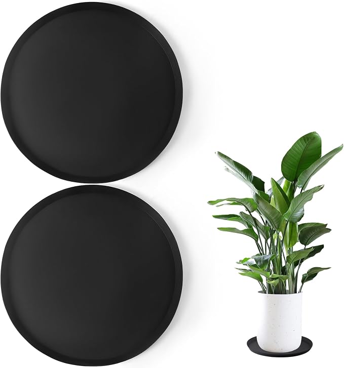 Kalolary 2 Pack Plant Saucer for Potted Plant 20 Inch Plant Pot Saucers Silicone Plant Trays Plant Saucer Growing Tray Heavy Sturdy Silicone Plant Drip Trays for Pots Seed Starter Growing Trays