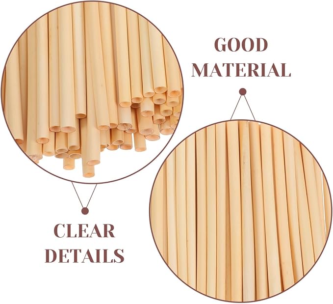 Angoily Natural Reed Bee Tubes 100 Pack 5.90 Inch Mason Bee House Tubes for Pollination Breeding and Replacement Refill Tubes
