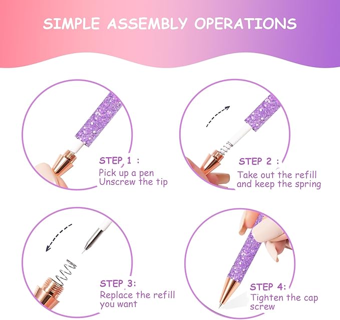 TECKWRAP Pin Pen Tool for Vinyl DIY Craft Project, Air Release Vinyl Pen for Easy Installation and Weeding (Glitter Purple)