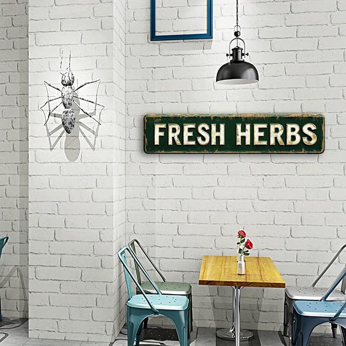 Bar Sign Bar Gifts Vintage Metal Wall Decor Sign"FRESH HERBS" Street Sign Funny Man Cave Decor Accessories for Home, Bar, Bathroom, Bedroom Unique Retro Tin Signs for Outdoor 4 X 16 inches