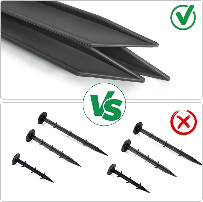 40 Pcs Garden Landscape Anchoring Stakes,10 Inches Yard Stakes for Terrace Boards, Weed Fabric, Garden Inflatable Decor Fixing