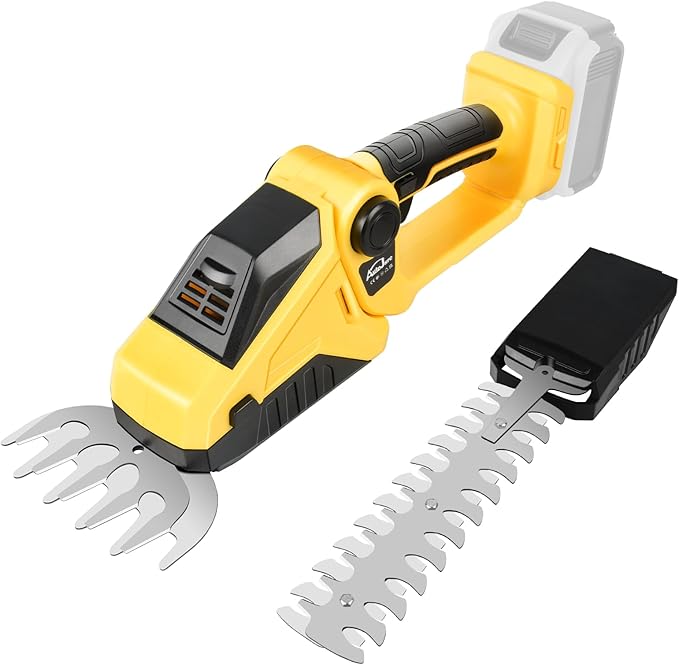 Cordless Hedge Trimmer Compatible with Dewalt 20V Battery (No Battery) 2 in 1 Bush Trimmer & Grass Shears 90° Adjustable Head Electric Grass Trimmer for Yard, Garden and Lawn