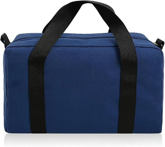 Small Tool Bag,Close Top Wide Mouth Tool Organizer Bag,Large Capacity Tool Bags for Men,Canvas Tool Storage Bag for Storage Handbag for Screwdrivers,Wrench,Pliers Hand Tools (Royal Blue, 16 Inch)