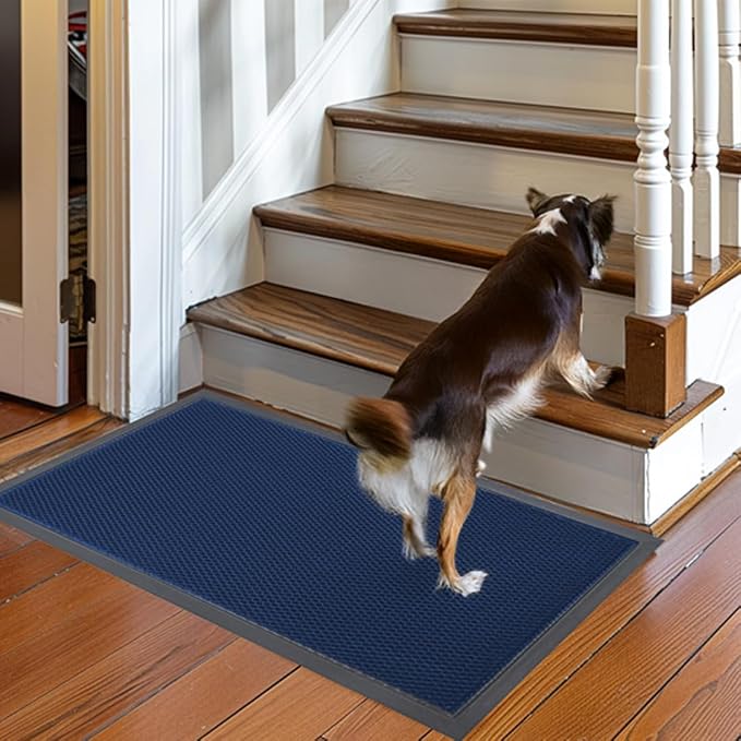 Muddy Mat® Meshy Mat™ Door Mat Heavy-Duty Quick-Dry Floor Mat, Sand & Dirt Trapper for Indoor & Outdoor, Ideal for Entrance, Mudrooms,Patios & Garages,Low-Profile,Non-Slip,Washable– Blue 32"x60"x0.4"