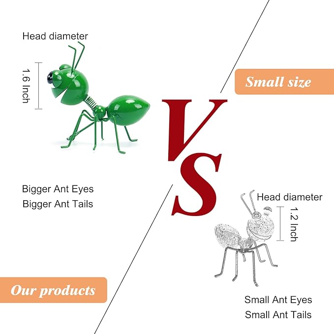 Cruis Cuka Metal Yard Art Garden Decorative Cute Ant Outdoor Wall Sculptures-Set of 4
