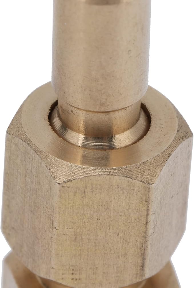 1/4 Brass Adjustable Fountain Nozzle, 360° Swivel Spray Head with Built in Valve, Water Feature and Pond Jet Sprinkler for Garden Pool Patio Decoration (1 point 1/8)