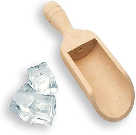 1/2 Cup Ice Scoop for Freezer Ice Machine Bucket, Wooden Pet Cat Dog Food Measuring Scoop, Half Cup Feed Soil Garden Scoopers, Candy Scoops for Candy Buffet Canisters & Jars, Pack of 5 by Woodpeckers
