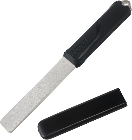 121N Dual-Grit Diamond Sharpening Stone File Garden Tool Knife Sharpener,for Lawn Mower Blade, Axe, Hatchet, Hedge Shears, Chisels, Drills, with Angle Guide - Coarse 325 / Extra Fine 1200 Grit