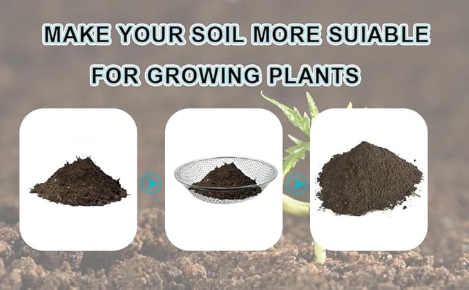 1/8 Inch Soil Sifter for Gardening, Rock Sifter for 5 Gallon Bucket,Compost Sifter Dirt Sifter,Captures Dirt Rocks Sawdust
