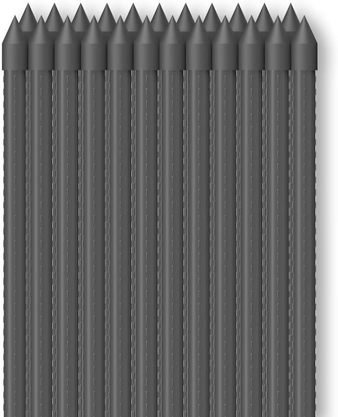AC Infinity Garden Plant Stakes 24", Sturdy Metal Support Sticks with Protective Plastic Coating, 25-Pack for Tomatoes, Trees, and Vines in Gardening Hydroponics