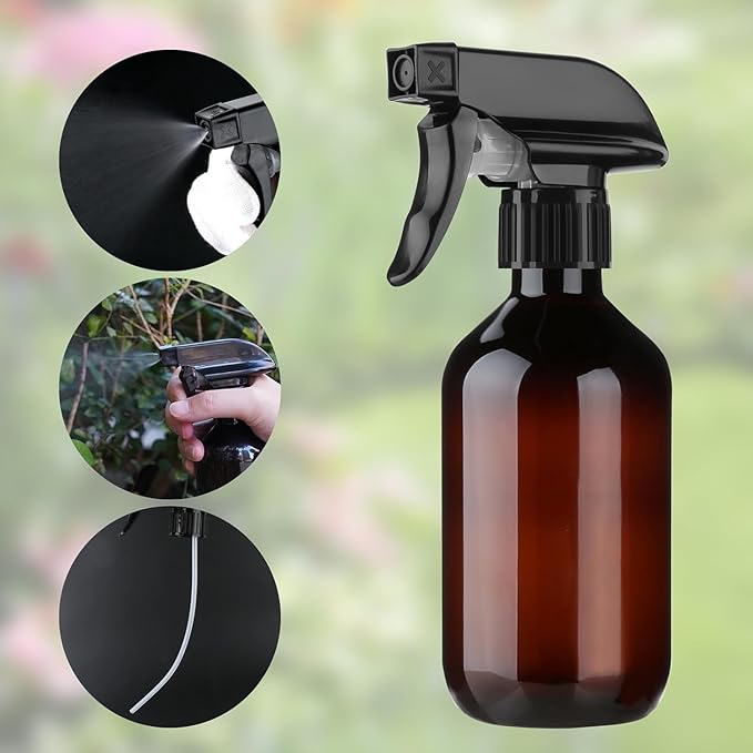 Arkeiliy 2-Pack Leakproof Spray Bottles (300ml/10oz) - Adjustable Nozzle for Fine Mist & Jet Stream | Premium Refillable Plastic Bottles for Hair Styling, Plant Misting, Cleaning Solutions (B+G)
