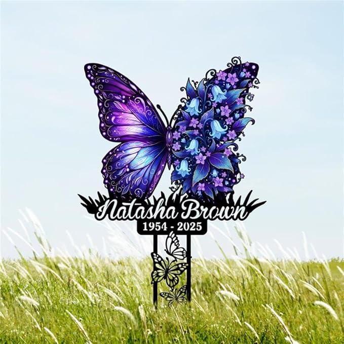 Personalized Butterfly Metal Stake – Custom Butterfly Yard Sign, Gift for Garden Lovers, Metal Sign, Garden Decor