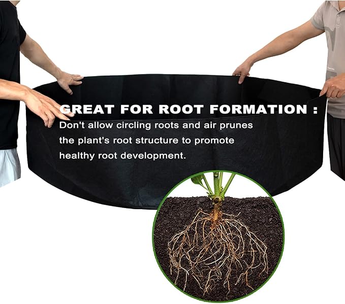 2-Pack 100 Gallon Large Non-Woven Grow Bags Reusable Thickened Durable Aeration Fabric Pot Black (100Gal_2Pcs)