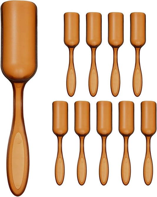 M METERXITY 10-Pack Mini Gardening Shovel Spoons, Plastic Garden Soil Scoops for Cultivation Digging Transplanting/Flower Planting/Plant Succulent, Colorful Small Gardening Tools [Brown]
