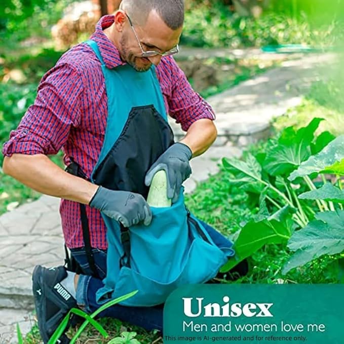 Women's Gardening Apron with Pockets, Durable Garden Harvesting Apron for Outdoor Picking