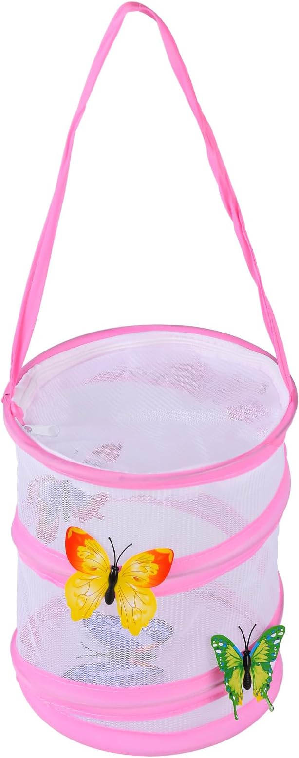 Insect Lore Butterfly Garden Habitat Foldable Washable and Reusable Butterfly Cage (Pink, S)