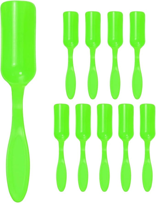 M METERXITY 10-Pack Mini Gardening Shovel Spoons, Plastic Garden Soil Scoops for Cultivation Digging Transplanting/Flower Planting/Plant Succulent, Colorful Small Gardening Tools [Green]