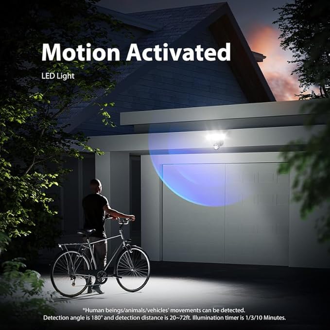 Onforu 100W LED Motion Sensor Outdoor Lights, Dusk to Dawn Flood Light Outdoor Motion Sensor, Hardwired Security Lights Floodlights Outside 11000LM 6500K Daylight IP65 Waterproof (Black)