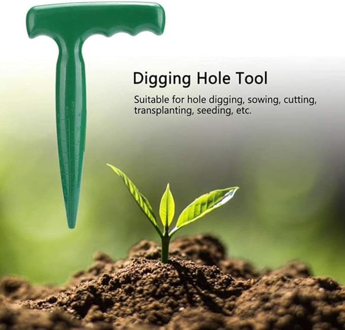 Hand Dibber with Measuring Scale - Handheld Seed Dibber Bulb Planter Tool Seed Planter, Planting Dibbers for Garden Sowing Seeds Transplanting Vegetable Loose Soil