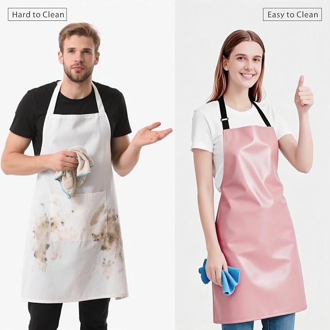 GoldPig Heavy-Duty Waterproof Apron, Chemical Resistant Rubber Vinyl for Industrial, Lab, Kitchen, Butcher & Grilling (40")