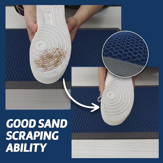 Muddy Mat® Meshy Mat™ Door Mat Heavy-Duty Quick-Dry Floor Mat, Sand & Dirt Trapper for Indoor & Outdoor, Ideal for Entrance, Mudrooms,Patios & Garages,Low-Profile,Non-Slip,Washable– Blue 32"x60"x0.4"