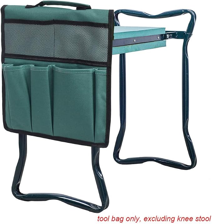 Garden Kneeler Tool Bag Stool Pouch Seat Storage Tote Hanging Organizer, 600D Portable for Outdoor Gardening(Size: 11.81 * 7.48 * 0.19 in) (Green)