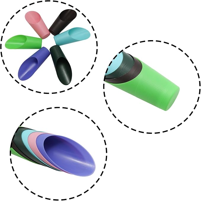 6 PCS Bonsai Soil Scoops, Plastic Garden Shovels, Succulent Bucket Shovel, Colorful Small Gardening Tools, mini Potting Scoopers for Indoor Plants Flower Succulent
