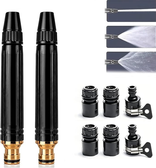 Heavy Duty High Pressure Hose Nozzle, 2026 Upgrade Adjustable Booster Home High Pressure Car Wash Water Gun with Booster Nozzle, Pressure Washer Hose Attachment for Plant Watering Lawn Car (1)