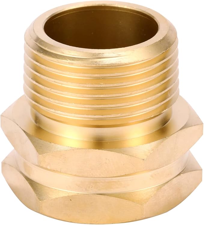 2 Pack Brass Garden Hose Adapter, 3/4" GHT Female x 3/4" NPT Male Connector,GHT to NPT Adapter Brass Fitting,Brass Garden Hose to Pipe Fittings Connect