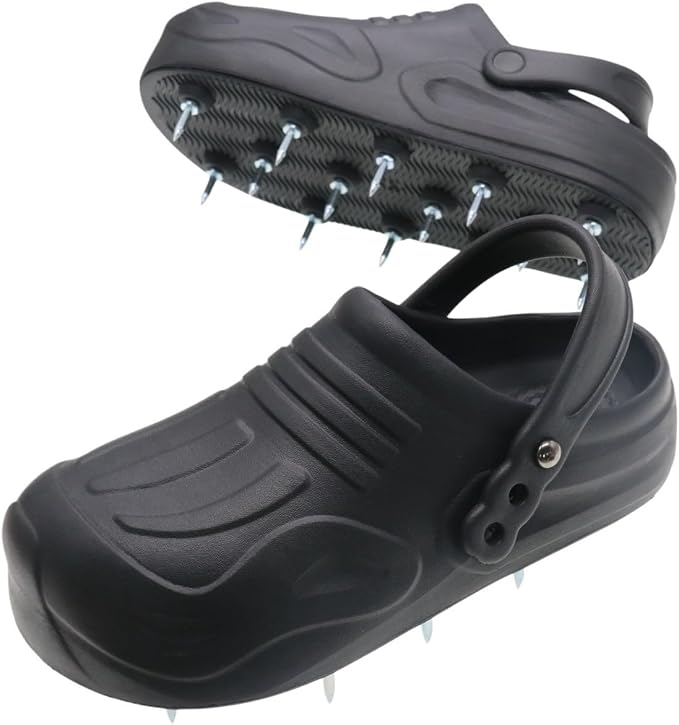 Lawn Aerator Shoes for Grass Lawn, Heavy Duty Spike Shoes with Adjustable Straps, Free-Installation Soil Yard Aerator Tool for Garden Patio Grass -Small
