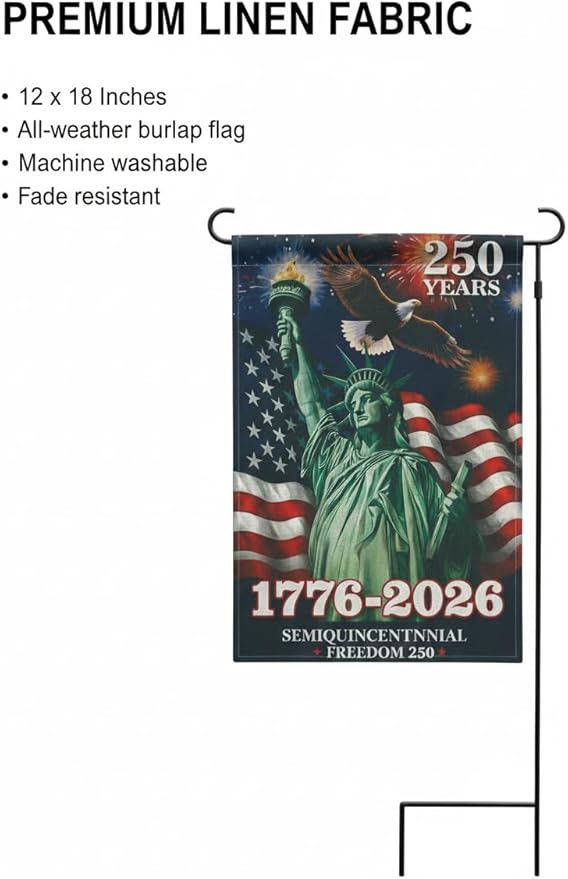 USA 250th Anniversary Garden Flags,America Garden Flags For Outside,12x18'',Double Sided Flag For Outdoor Garden Decor (Liberty)