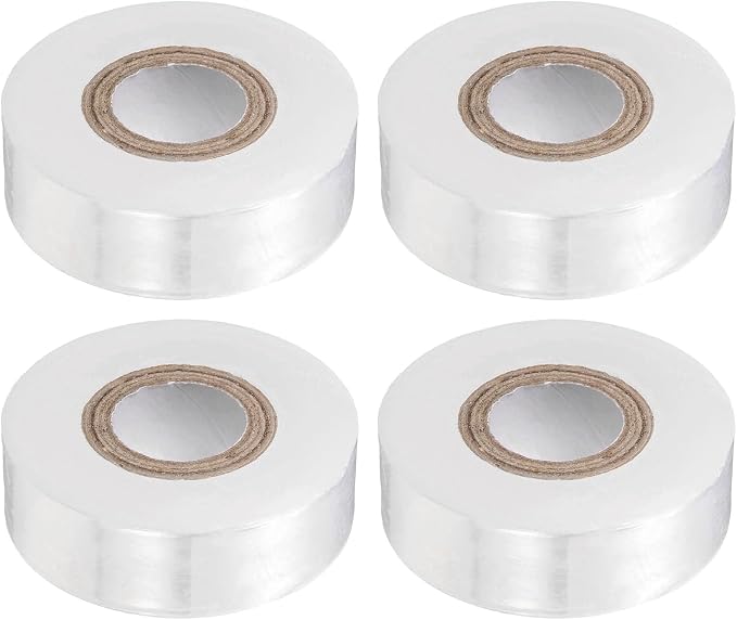 HARFINGTON 4pcs Fruit Tree Grafting Tape 2CM x 130M 0.3" Dia PE Stretchable Garden Grafting Plants Nursery Repair Tapes Self Adhesive Floristry Film for Floral Tree and Poly Budding, White