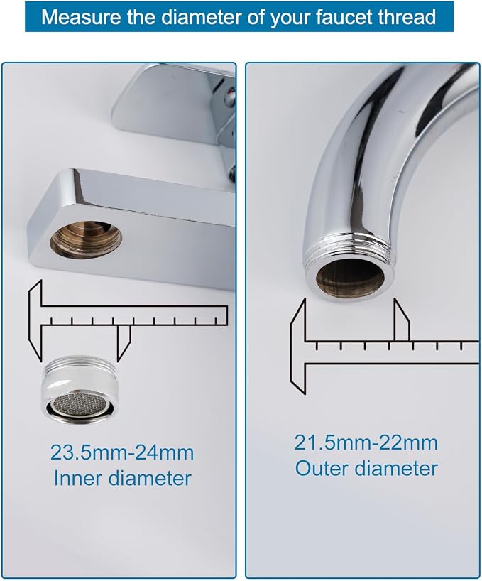 Hibbent Faucet Adapter Kit, Swivel Aerator Adapter to Connect Garden Hose - Multi-Thread Kitchen Sink Faucet to Garden Hose Adapter 3/4 Inch - Chrome Finished