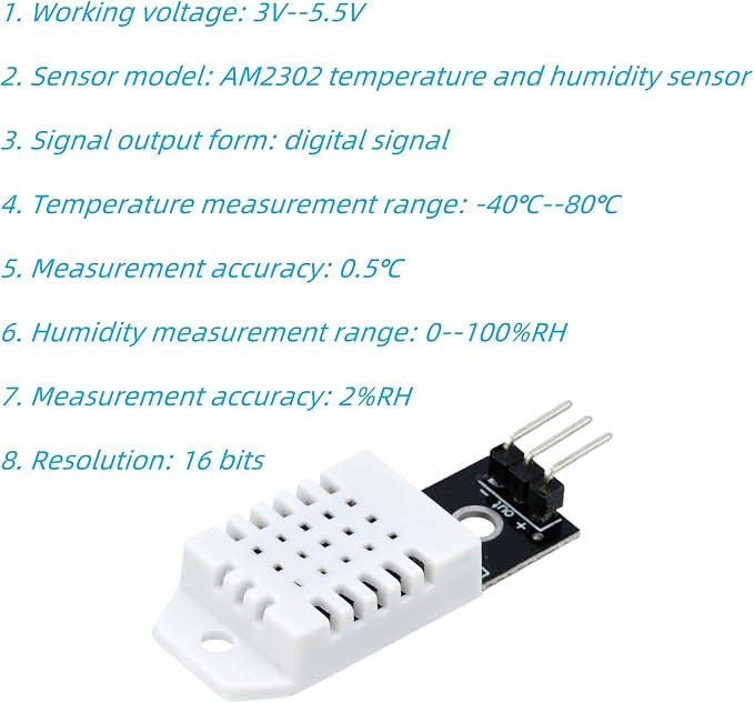 3Pcs DHT22 AM2302 Digital Temperature and Humidity Sensor Module | Replace SHT11 SHT15, Compatible With Arduino