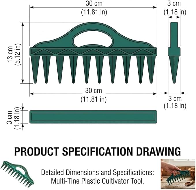 Hand Seeding Punch,Multifunctional Soil Spacer for Planting Seeds,12 Holes Seedlings Dibber,Portable Gardening Tools