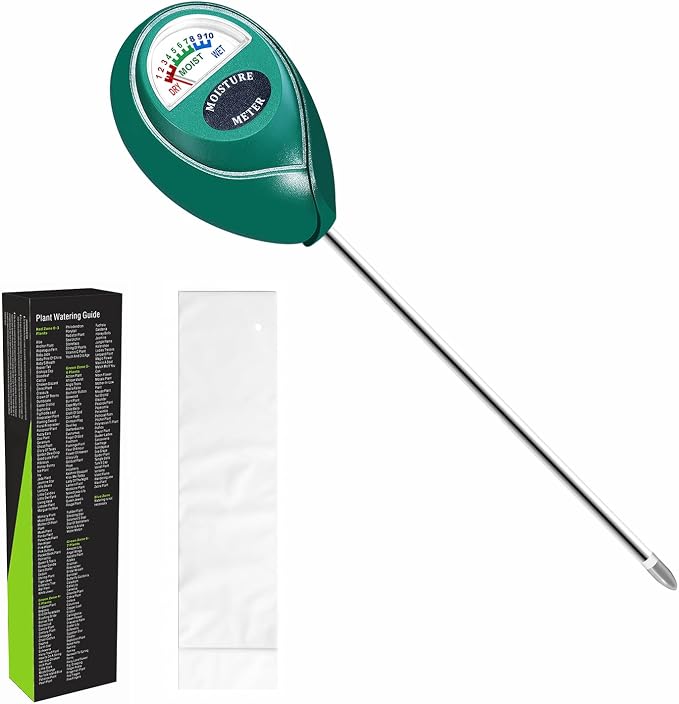 XLUX Soil Moisture Meter (Since 2015) - Durable 304 Stainless Steel Probe & Virgin ABS - Instant Read Hygrometer for Garden, Indoor & Outdoor Plants (Upgraded Design)
