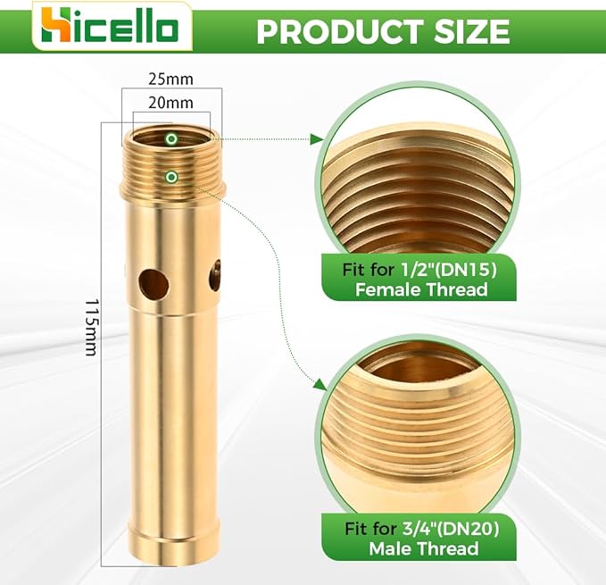 4 PCS Brass Bubbling Fountain Nozzle G1/2 Female & G3/4 Male Thread, Sparkling Water Spray Head for Ponds, Gardens, Fountains Bring Beautiful 0.6-1FT Columnar Water Cluster Shape Visual Effect