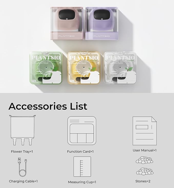 Smart Pet Planter, Smart Plant Pot, With Artificial Intelligence, Time Weather Display, And Multiple Expressions Animation,Lovely Plant Companion, For Desktop Decoration, Gifts,Plant-Free (Mint)