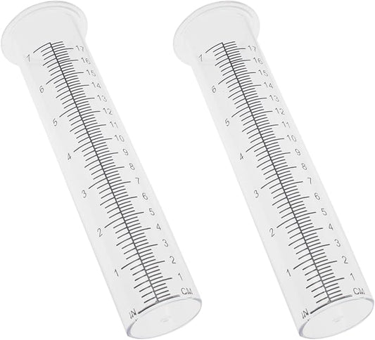 2 Pcs Rain Gauge Replacement Tube 7" Water Gauge for Rain Plastic Rainfall Meter Tube for Outdoor Garden Yard Home