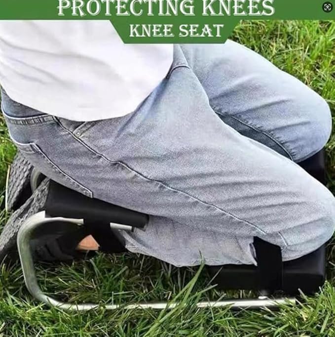 Knee Seat for Gardening Knee Seat, Garden Kneeler, Labor-Saving Tools for Farm Work Optimal Knee Protection, Ankle Support, Durable Thick Kneeling Pad & Galvanized Steel (Black)