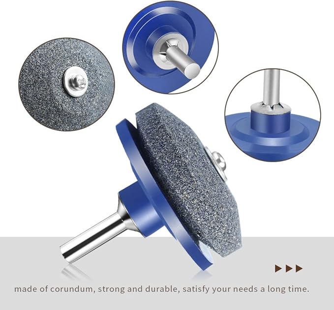 4 Pack Lawn Mover Blade Sharpener, Lawnmower Sharpener Garden Tools Drill Grinding Tool